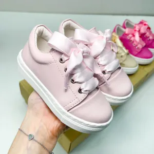 Borboleta Girls Santiago Pink Leather Shoes 8
