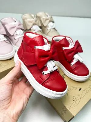 Borboleta Girls Tatiana Red Leather Shoes 10