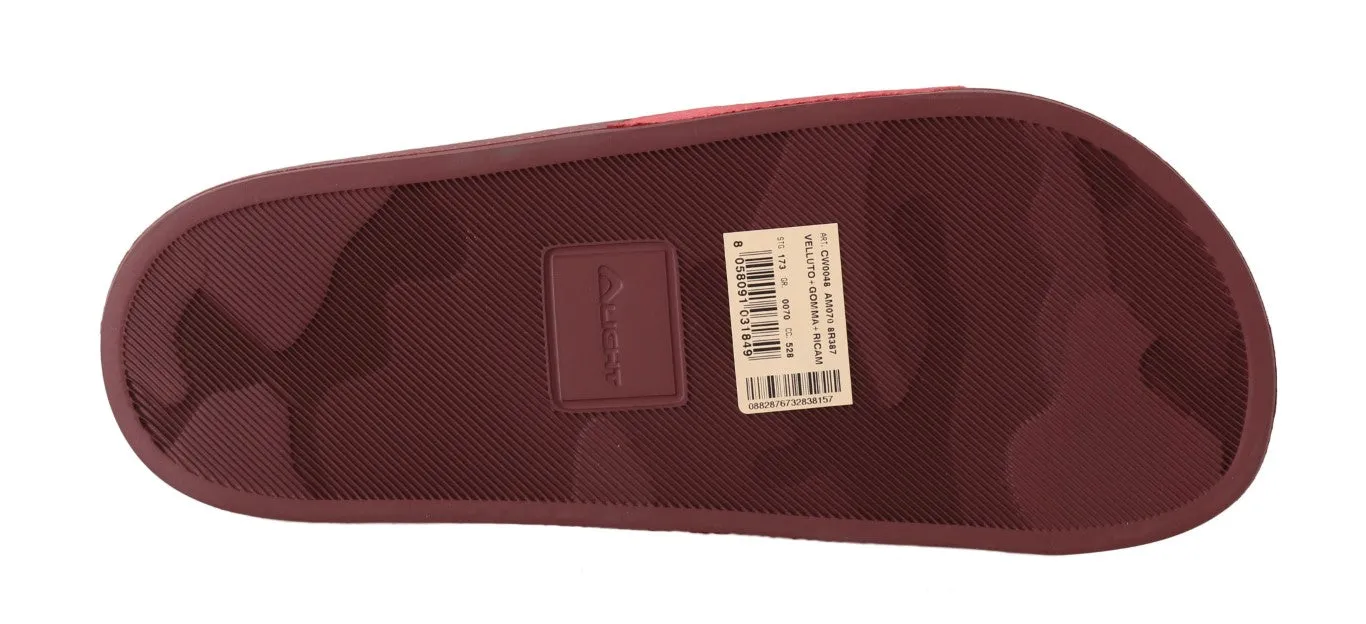 Bordeaux Velvet DG Logo Crystal Slides