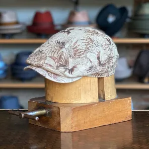 Botanical Linen Driving Cap