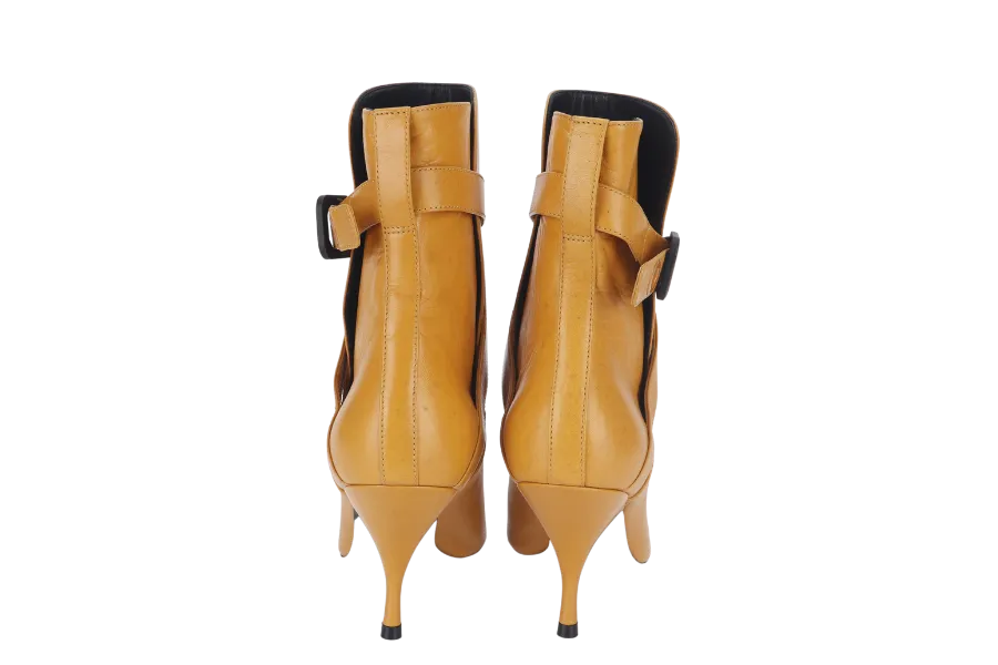 BOTTEGA VENETA LOW ANKLE BOOT MUSTARD LEATHER SIZE 37