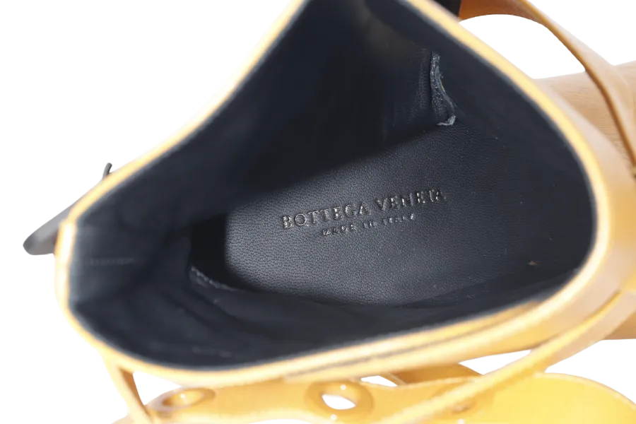 BOTTEGA VENETA LOW ANKLE BOOT MUSTARD LEATHER SIZE 37