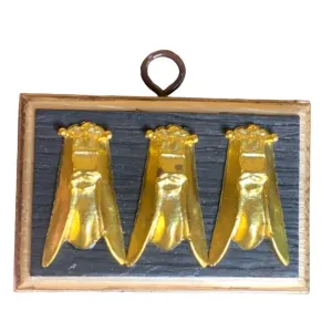 Bourbon Barrel Frame with "Cicadas" Museum Bees | 3 3/4" x 1"