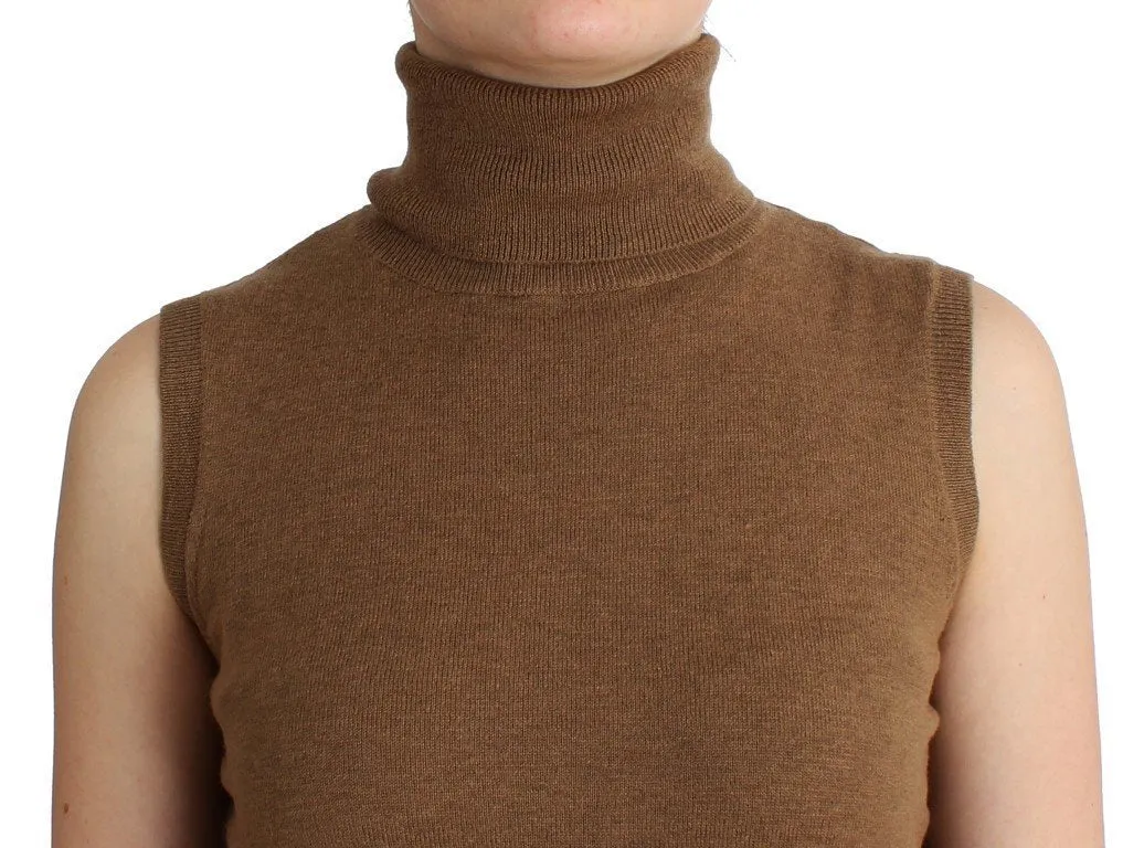 Brown knitted wool dress