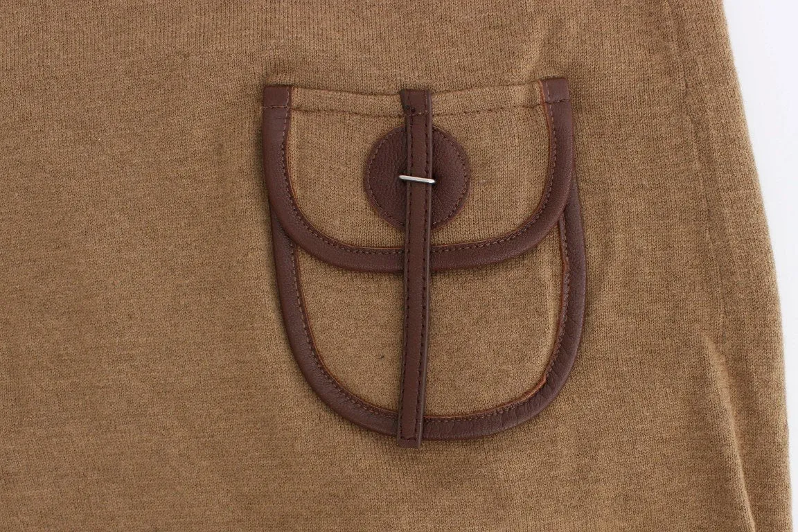 Brown knitted wool dress