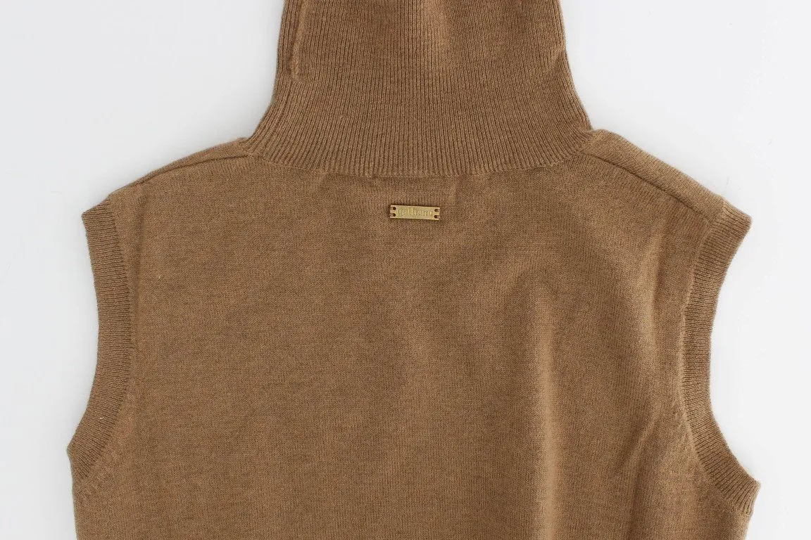 Brown knitted wool dress