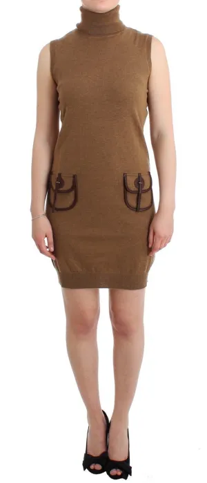 Brown knitted wool dress