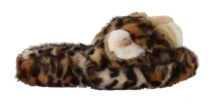Brown Leopard Flip Flop Flat Slides