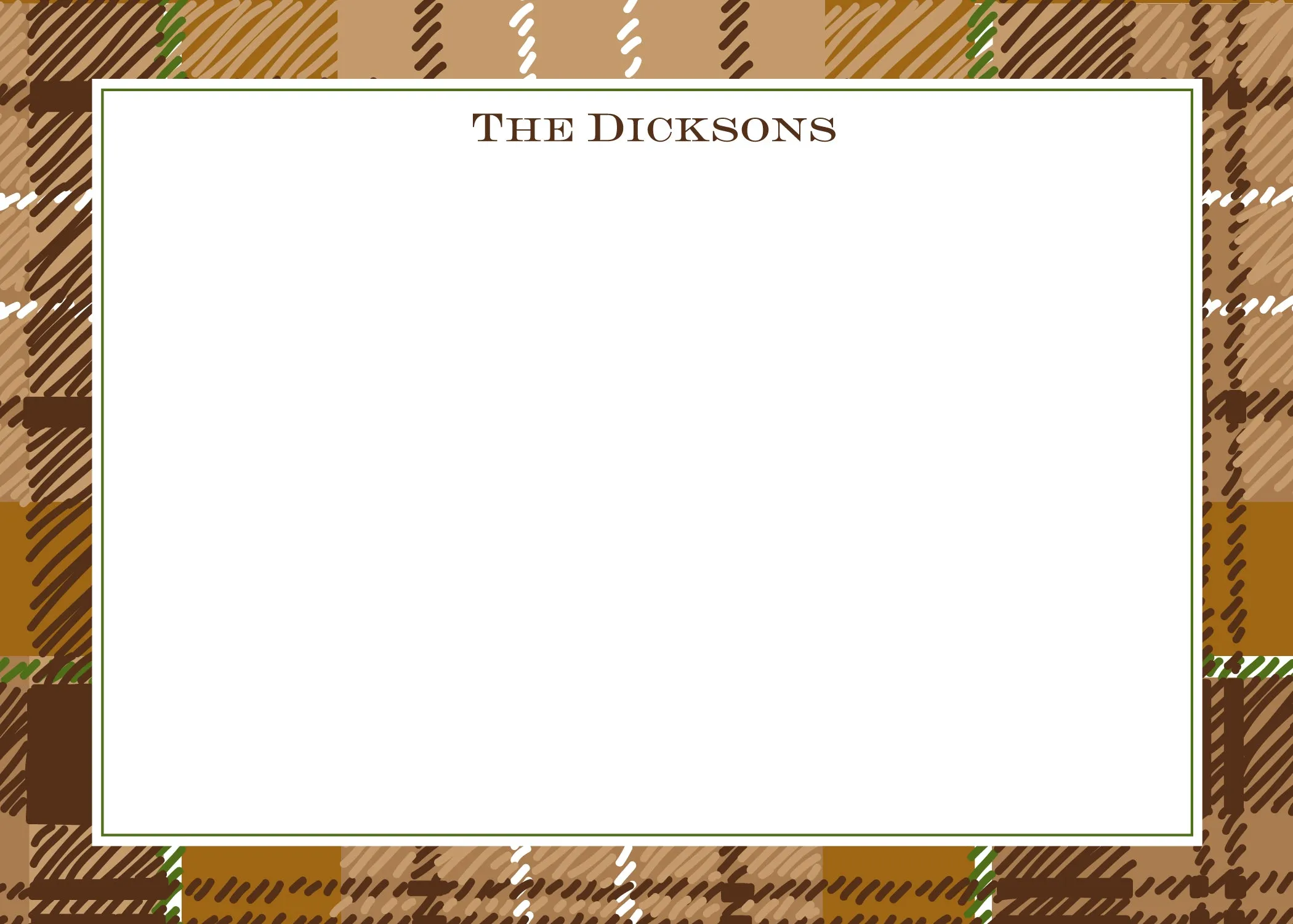Brown Plaid Stationery