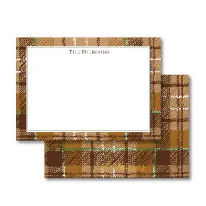 Brown Plaid Stationery