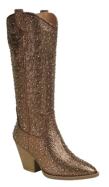 Brown Tall Sparkle Western Boot