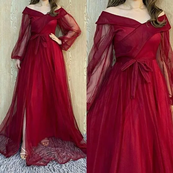 Burgundy Prom Dresses, Formal Evening Dresses    fg1747
