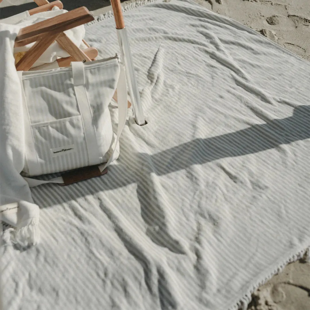 Business & Pleasure - Beach Blanket - Laurens Sage Stripe