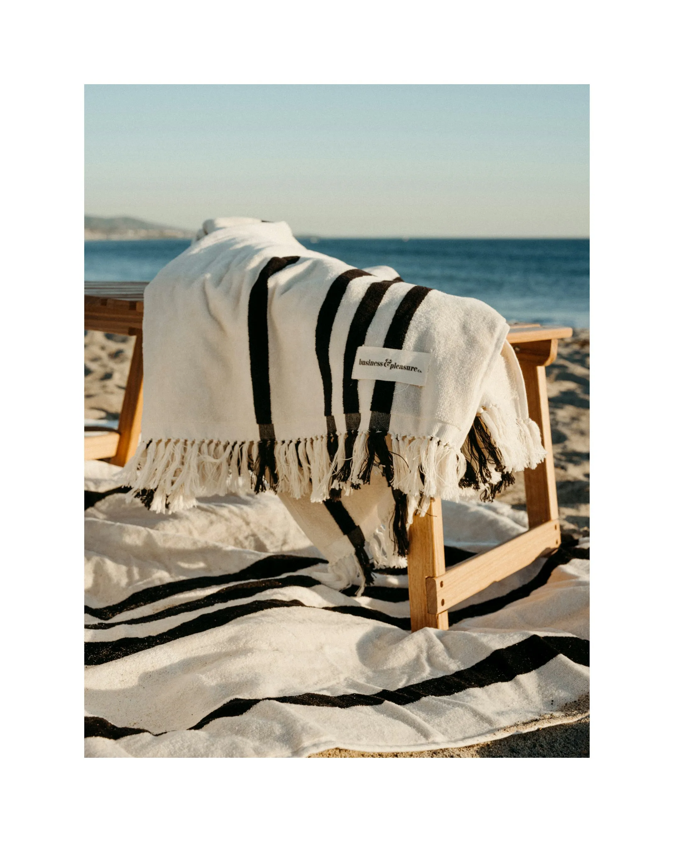 Business & Pleasure - Beach Blanket - Vintage Black Stripe
