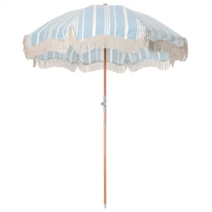 Business & Pleasure - Premium Beach Umbrella - Vintage Blue Stripe
