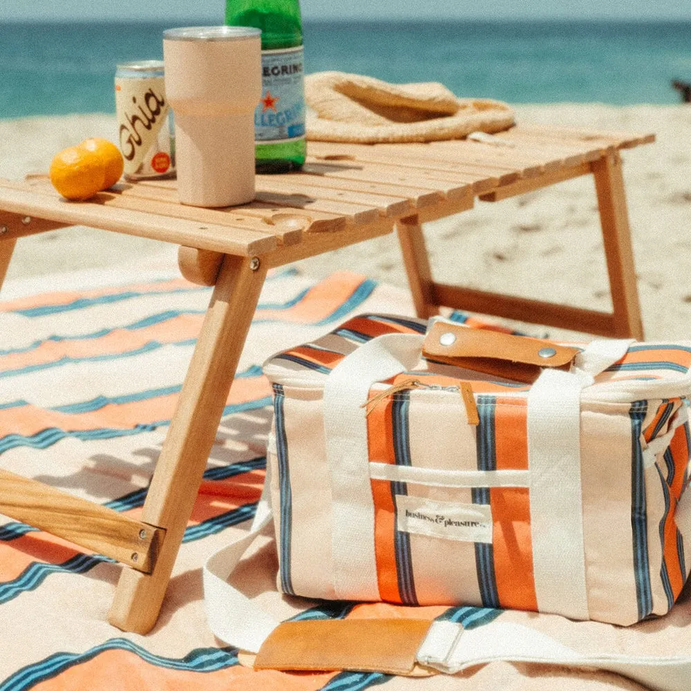 Business & Pleasure - Premium Cooler Bag - Bistro Dusty Pink Stripe