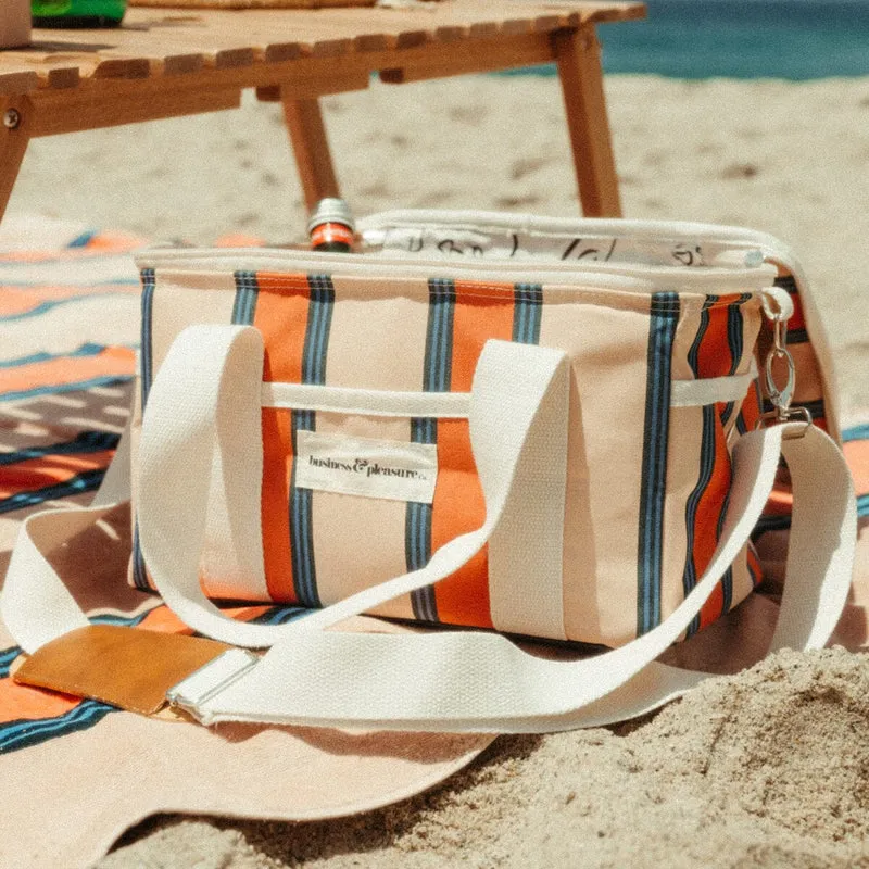 Business & Pleasure - Premium Cooler Bag - Bistro Dusty Pink Stripe