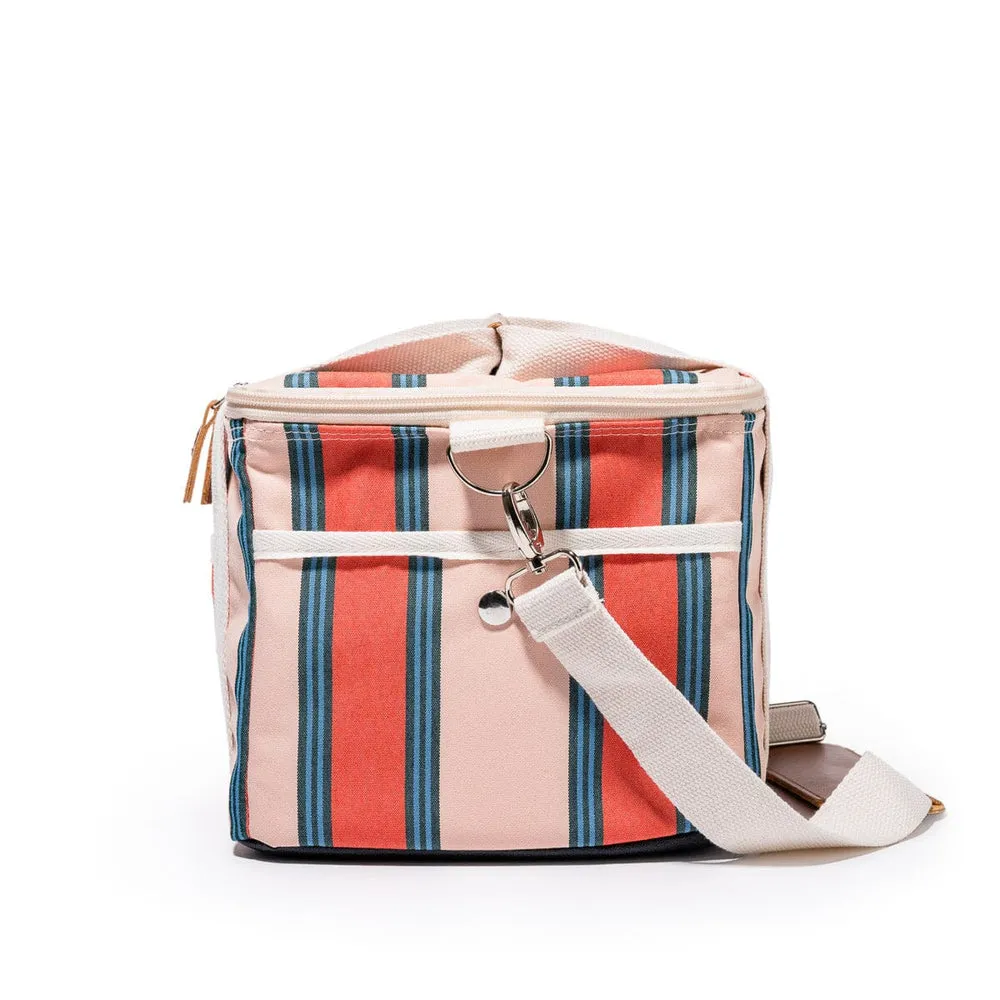 Business & Pleasure - Premium Cooler Bag - Bistro Dusty Pink Stripe
