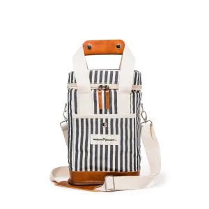 Business & Pleasure - Wine Cooler Tote Bag - Laurens Navy Stripe
