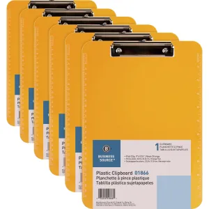 Business Source Flat Clip Plastic Clipboard