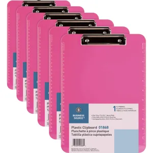 Business Source Flat Clip Plastic Clipboard
