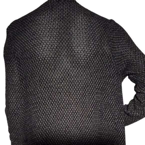 Cabi Womens Sz Medium Lara Duster Cardigan Gray Black Knit Long Sweater Pockets