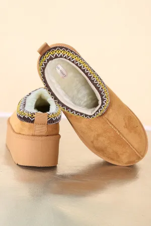 Casual Textured Fur Chunky Thermal Slip-On