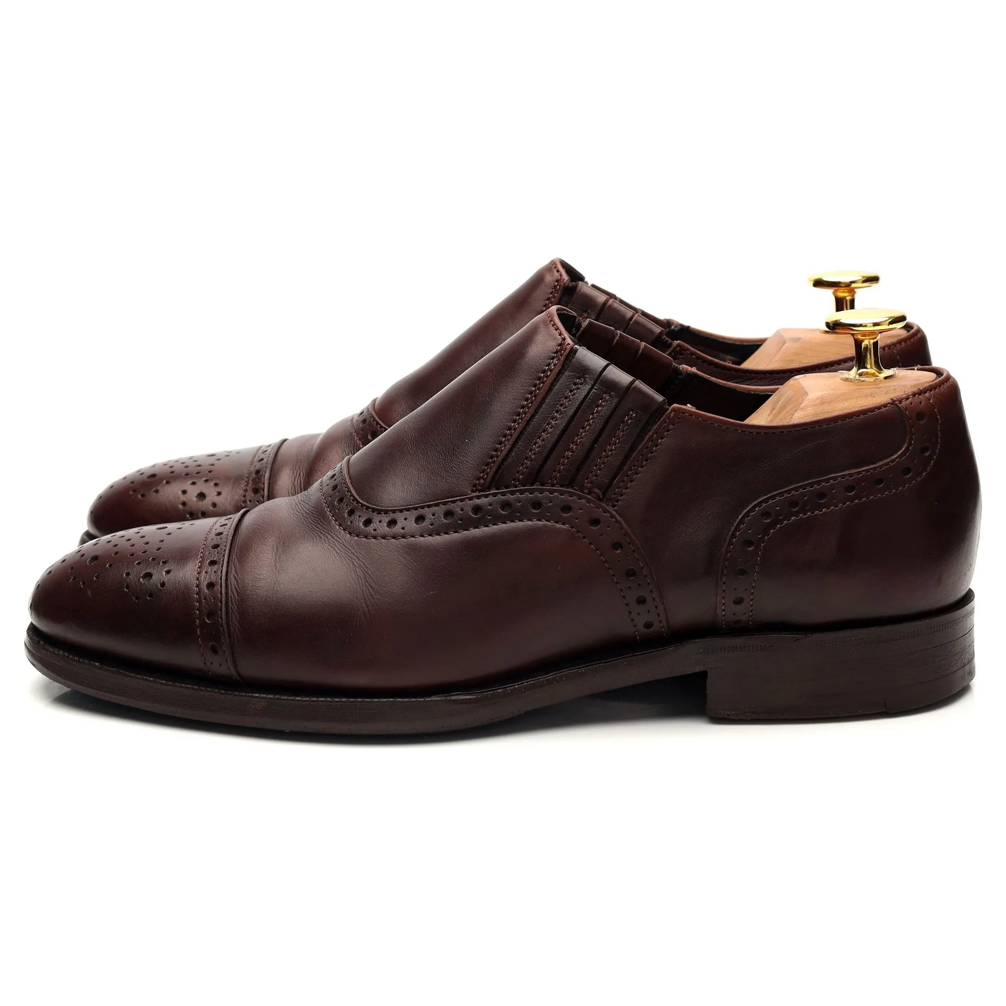 'Cavendish' Dark Brown Leather Lazyman Slip On Loafers UK 6 E