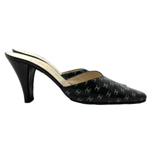 Chanel Black Logo Heels