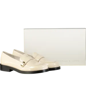 Charles & Keith Cream Hettie Metallic Buckle Strap Loafers UK 6 EU 39 👠