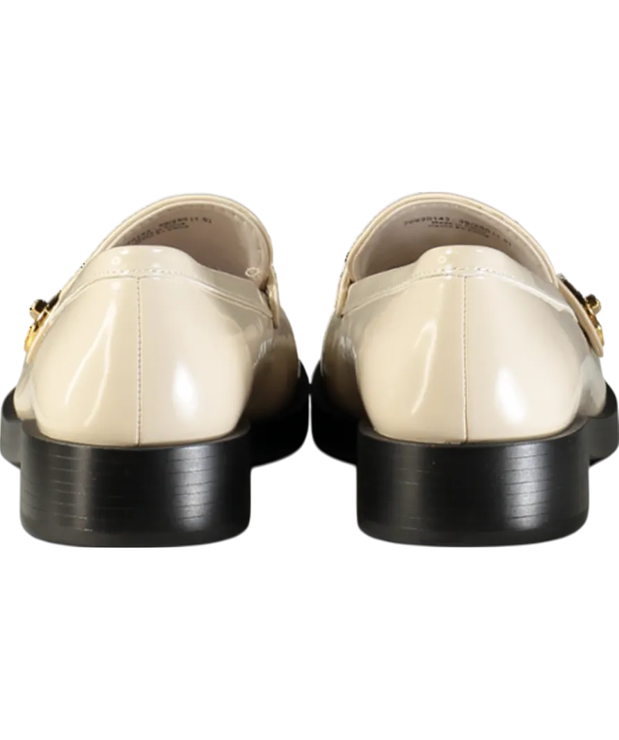 Charles & Keith Cream Hettie Metallic Buckle Strap Loafers UK 6 EU 39 👠