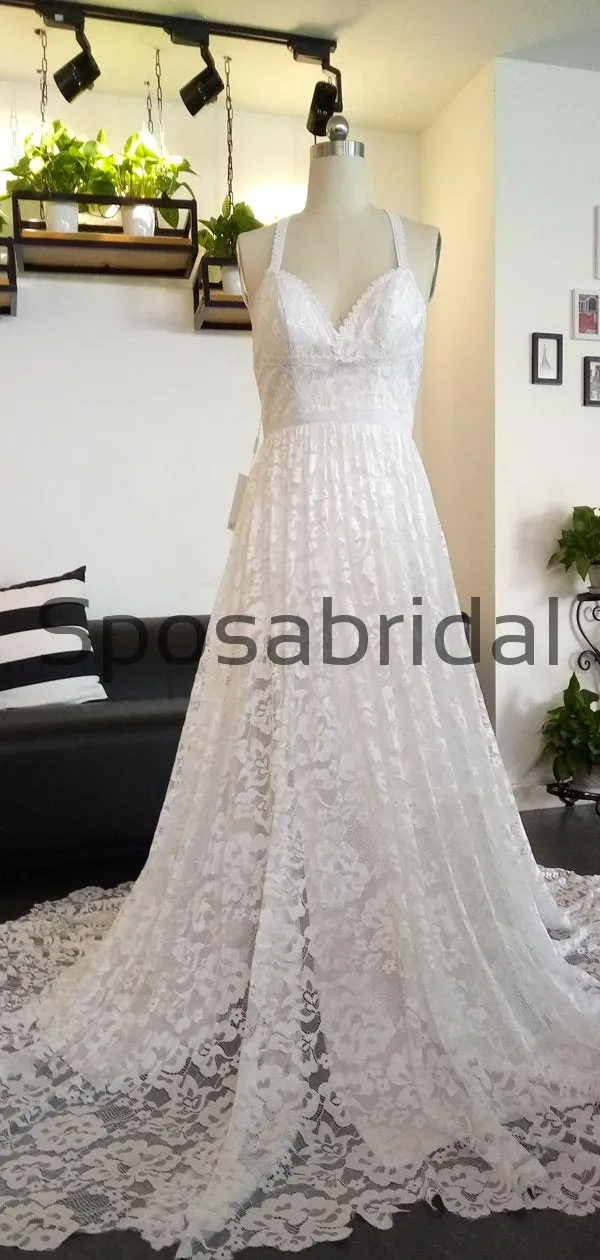 Charming Lace A-line Fashion Spaghetti Straps Wedding Dresses, Bridals Dresses WD0431