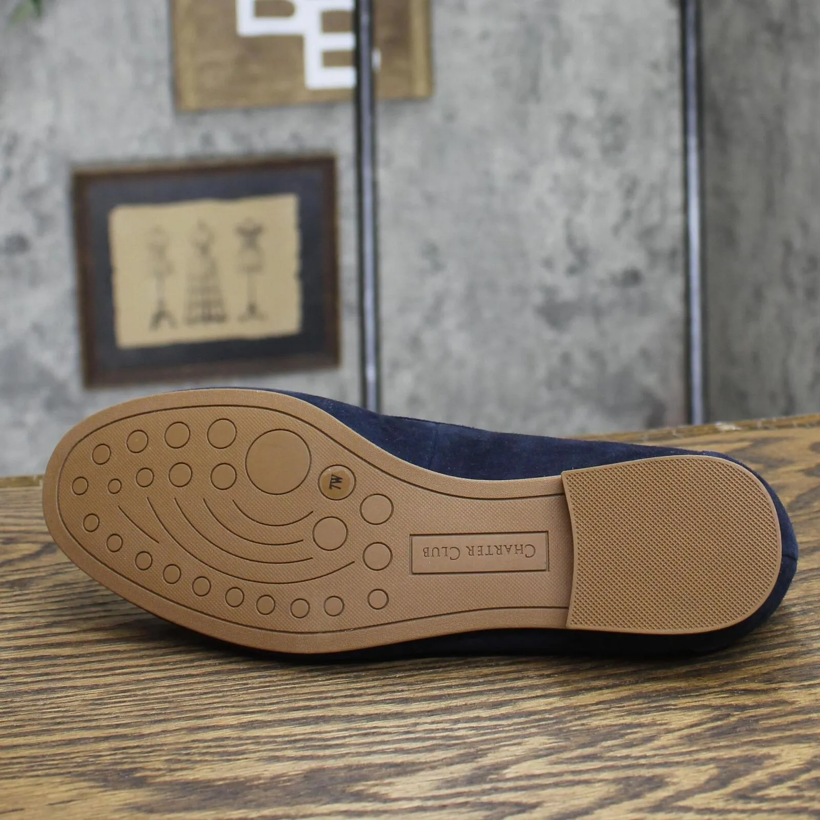 Charter Club Loafers Slip On Amputee Replacement Right Shoe Only Navy Blue 7W