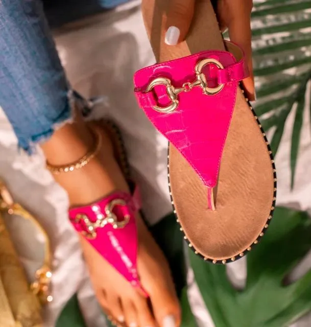 Chic Open Toed Alloy Chain Embellished Sandal Shoes