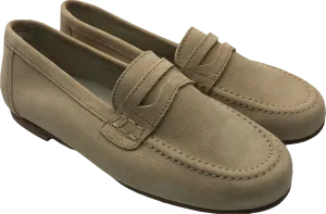Childrens Classics Beige Suede Loafers UK 2 EU 35 👠
