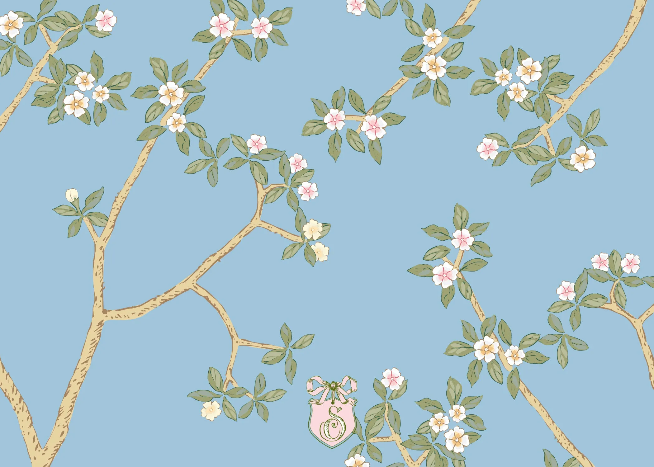 Chinoiserie Branch - Blue Stationery