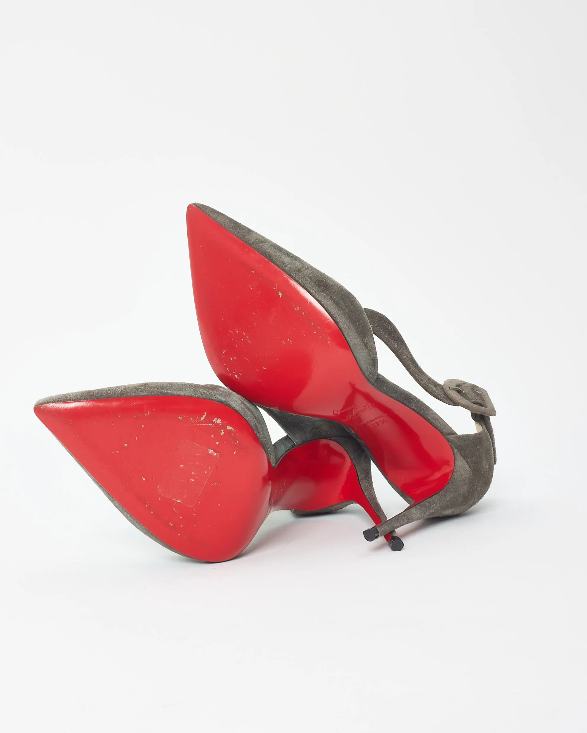 Christian Louboutin Grey Suede D'Orsay Pumps - 37.5