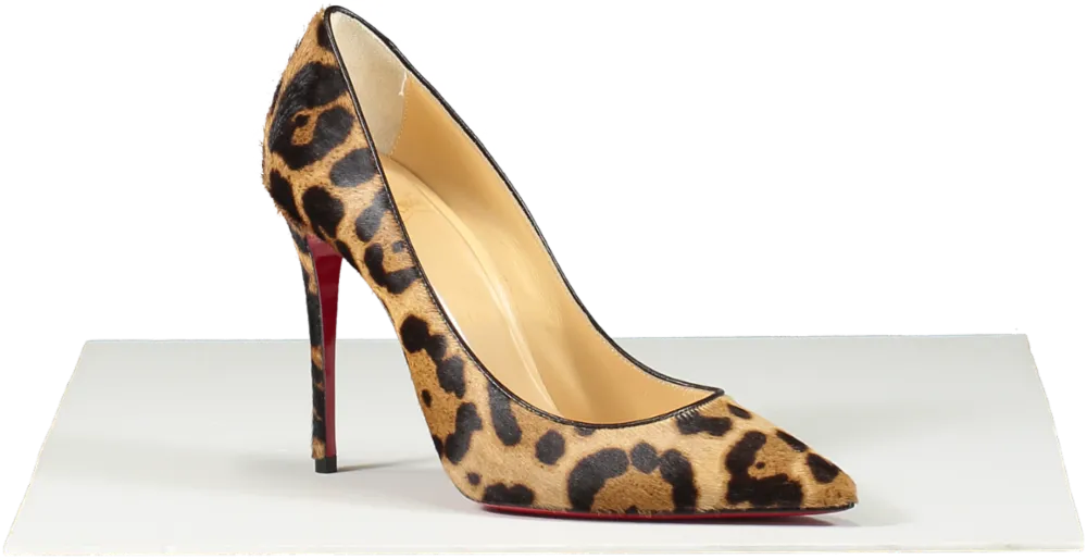 Christian Louboutin Kate 100 Leopard-print Pony Hair Pumps UK 3.5 EU 36.5 👠