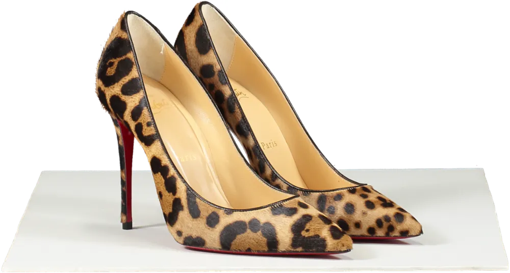 Christian Louboutin Kate 100 Leopard-print Pony Hair Pumps UK 3.5 EU 36.5 👠