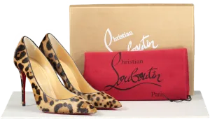 Christian Louboutin Kate 100 Leopard-print Pony Hair Pumps UK 3.5 EU 36.5 👠