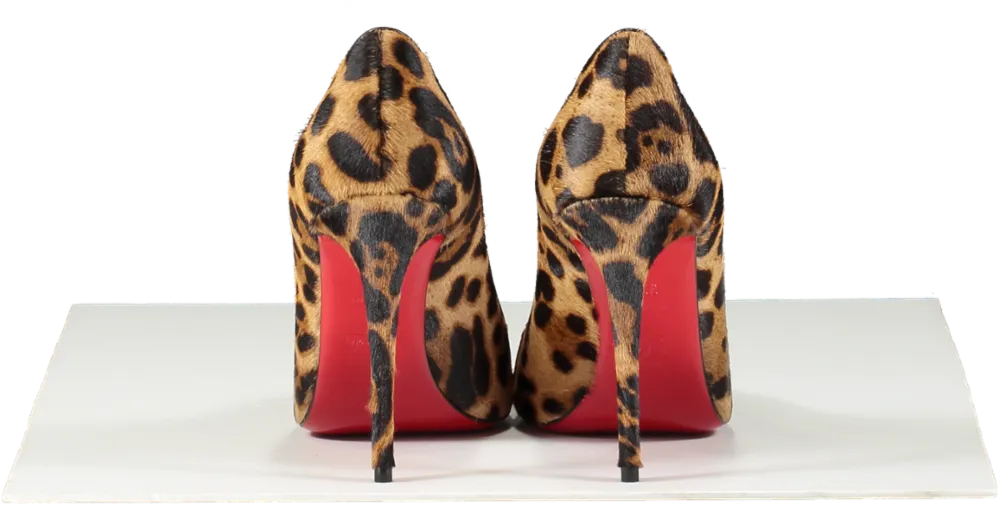 Christian Louboutin Kate 100 Leopard-print Pony Hair Pumps UK 3.5 EU 36.5 👠