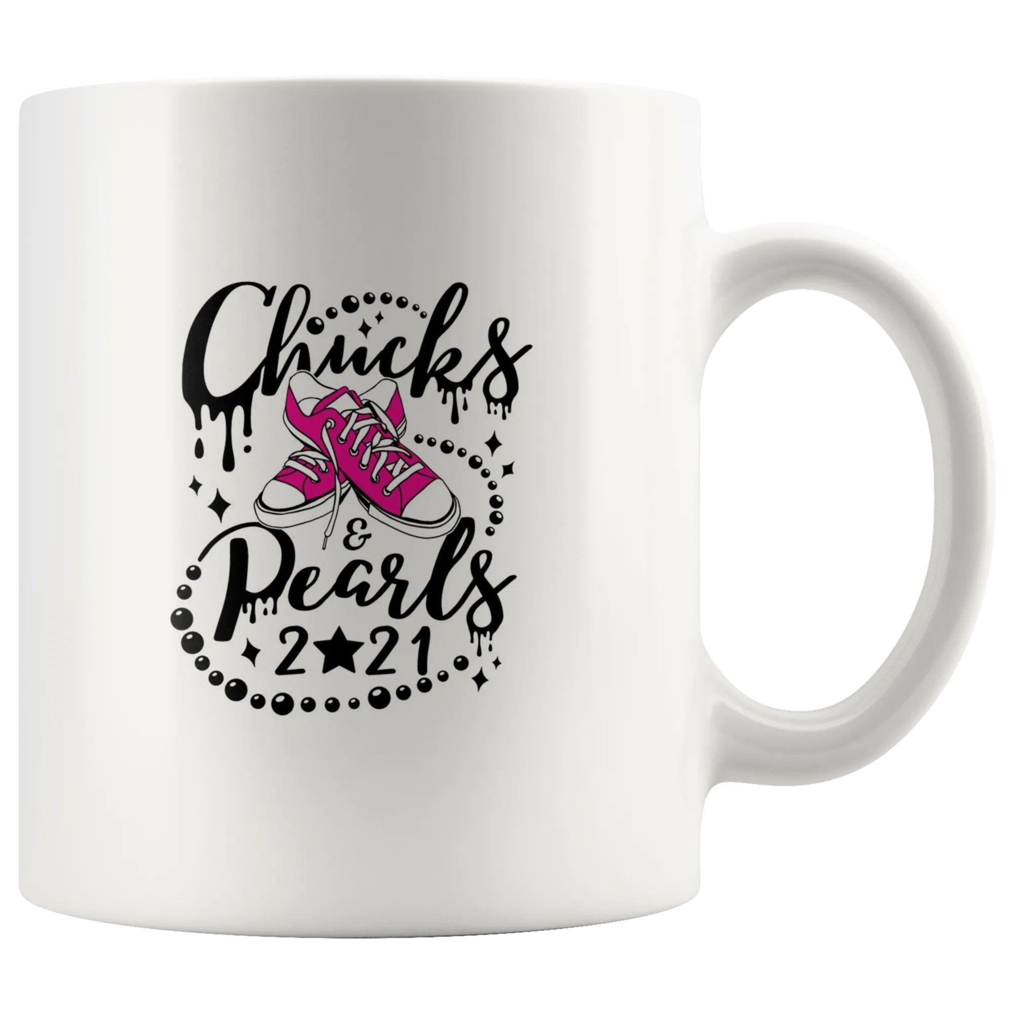 Chucks & Pearls Mug, Kamala, Vice President, 2021