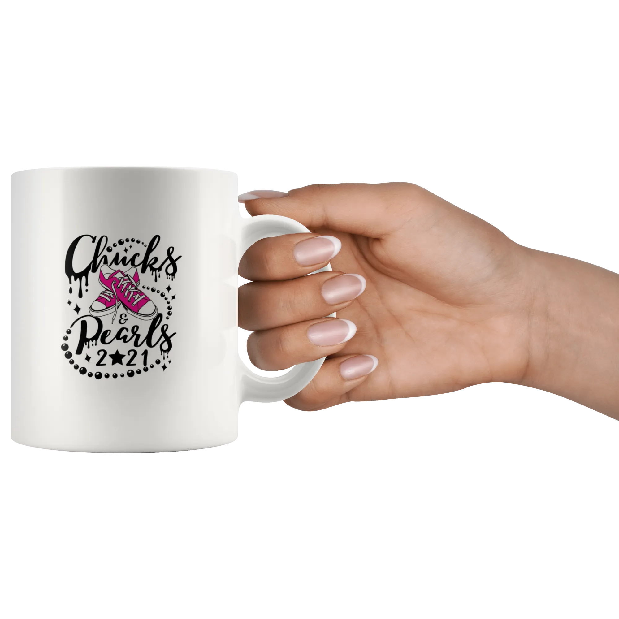Chucks & Pearls Mug, Kamala, Vice President, 2021
