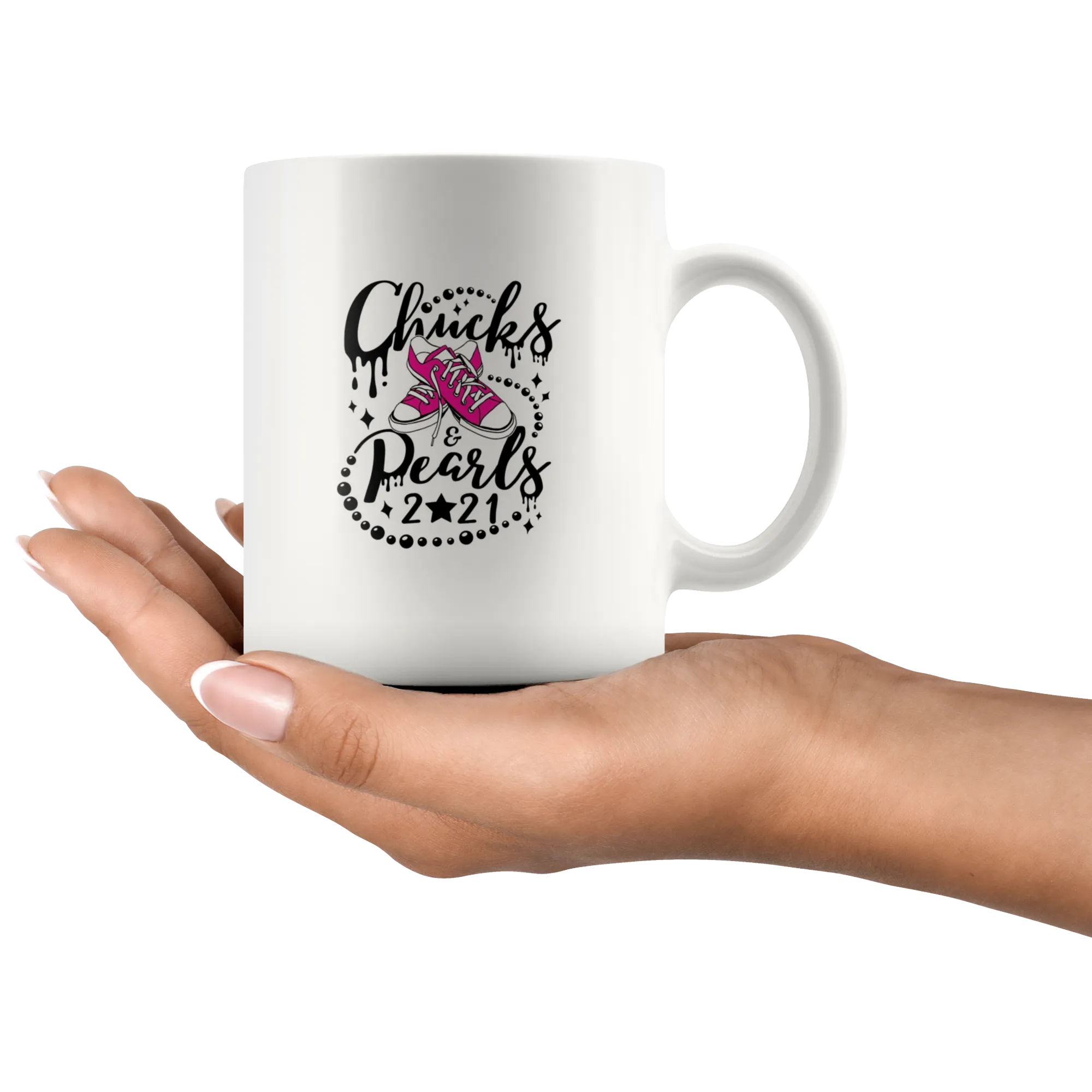Chucks & Pearls Mug, Kamala, Vice President, 2021