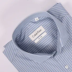 CK Blue & White Hairline Stripes Shirt