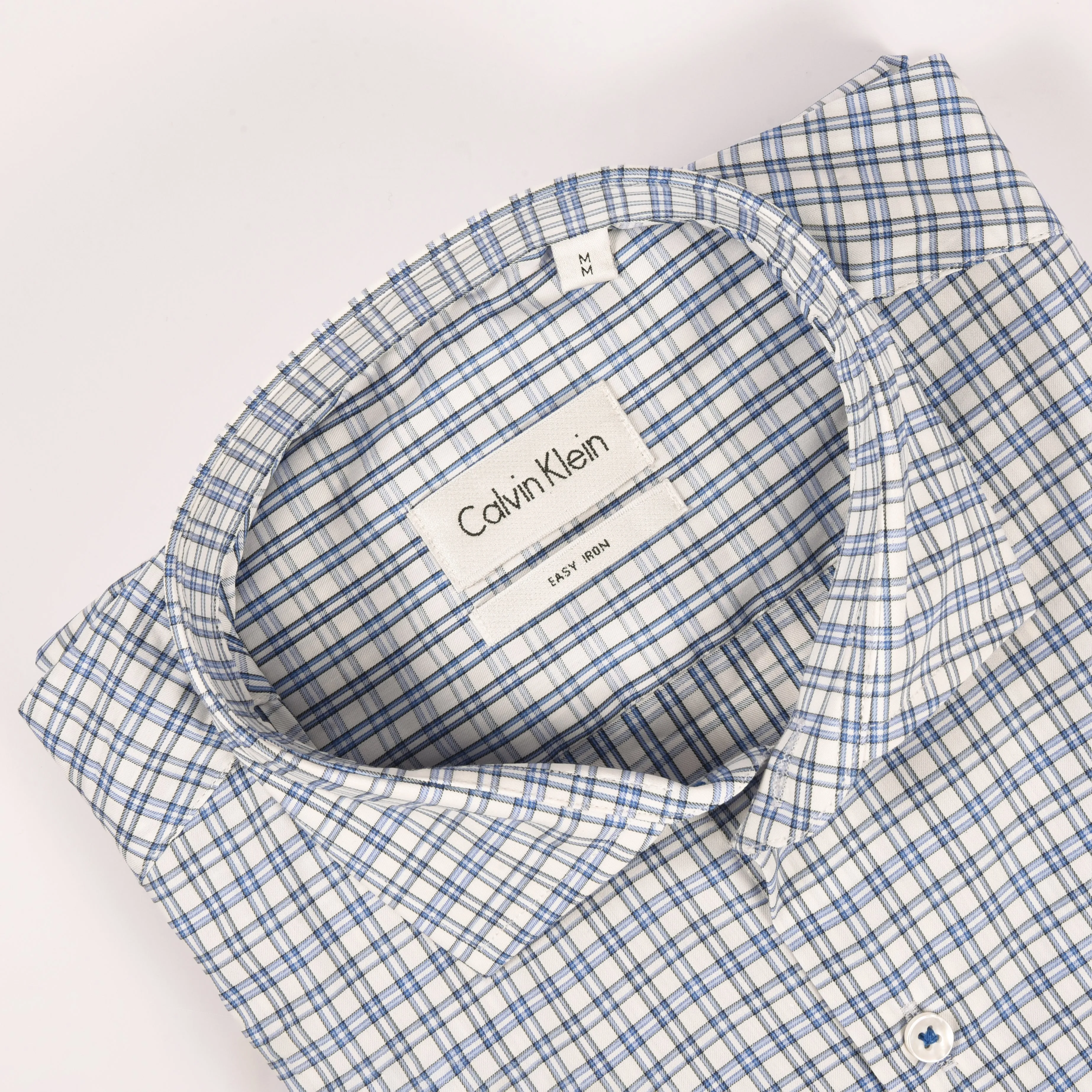 CK White & Blue Checkered Shirt