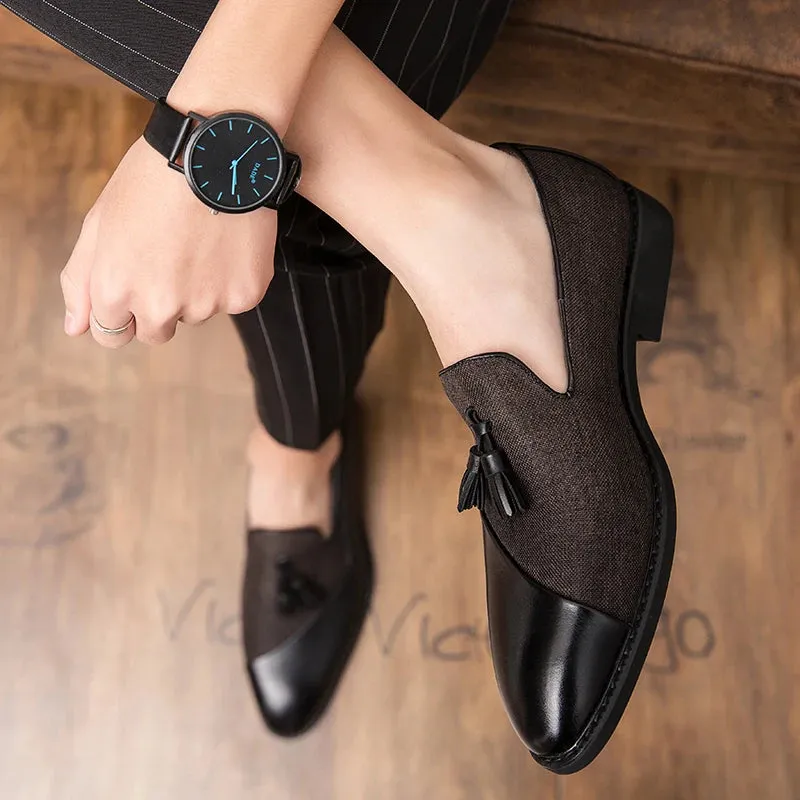 Classic Leather Men Slip-On Oxfords