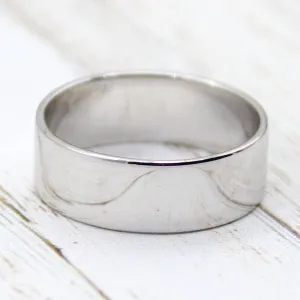Classic Unisex 7 MM Wedding Band High Polish Flat Ring 18k Gold
