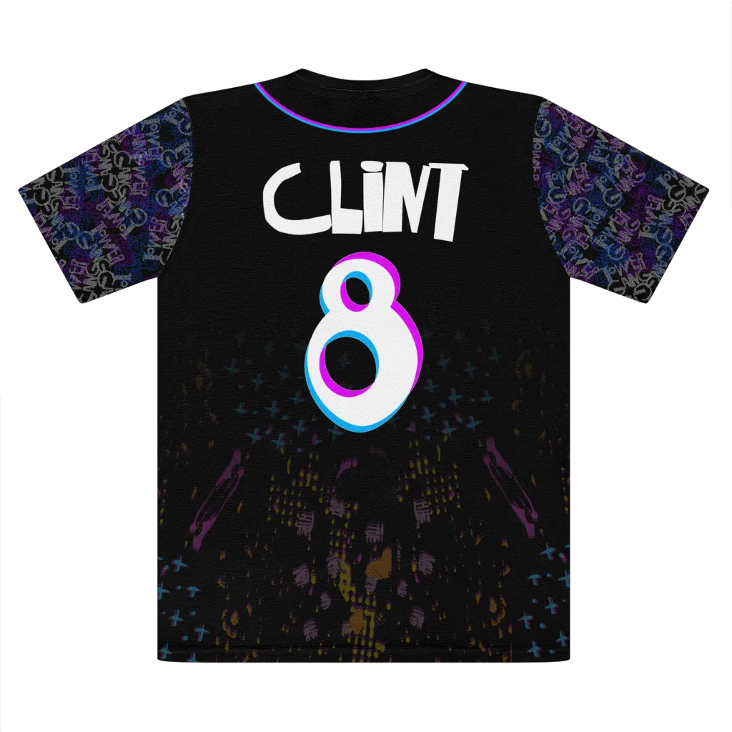 Clint Baseball Jersey Premium Cut and Sew Sublimation Unisex T-Shirt