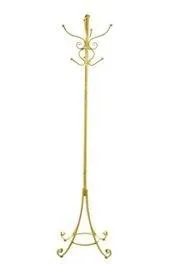Coat Rack Ornate Rustic Metal Yellow Colour
